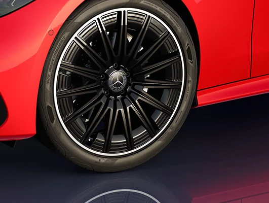 Vue détaillée d’une jante alliage légère d’occasion d’origine Mercedes-Benz destinée à des roues complètes de l’offre après-vente