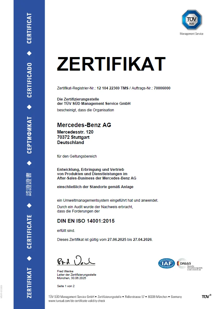 Certificados TÜV ISO, Dekra 0