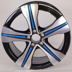 Alufelge 5-Speichen-Rad Aero 5X31 - Schwarz-Energieblau | B | Standard Z