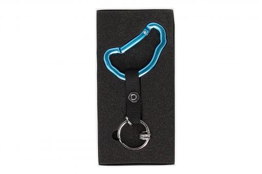 Collection Schlüsselanhänger, Karabiner blau / Aluminium / E 